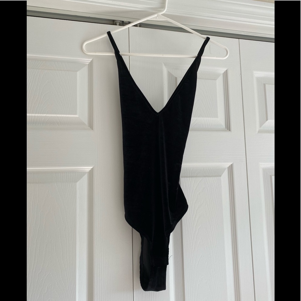 Velour black bodysuit